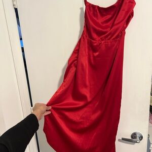 Lulu's Red Spaghetti Strap Sundress Cocktail Dress